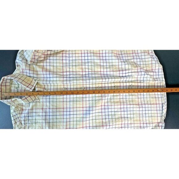 Alan Flusser long sleeve button down windowpane pattern Men's L - Picture 8 of 8